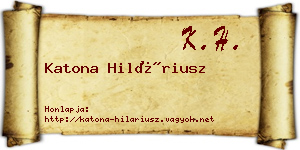 Katona Hiláriusz névjegykártya